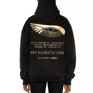 Rare Pat McGrath Labs Darkstar Black Gold Hyroglyph Hoodie Metamorphosis Eye XS